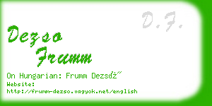 dezso frumm business card